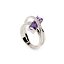 Anillo Elegante en Plata con Piedra Violeta y Circonitas
